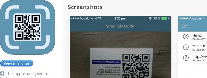 iOS App - QR Code Scanner & Generator