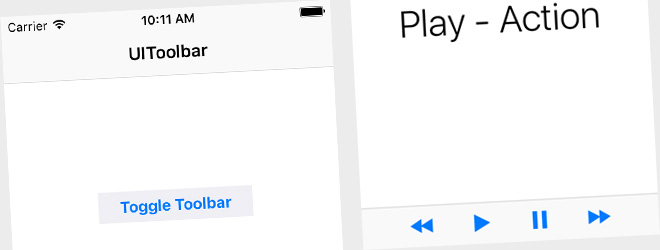 UI Demo - UIToolbar (Swift 2, iOS 9)
