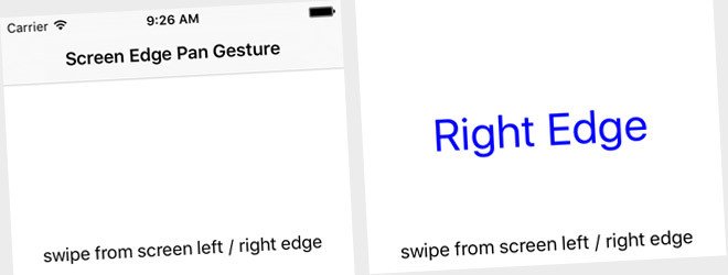 UIScreenEdgePanGestureRecognizer In Swift
